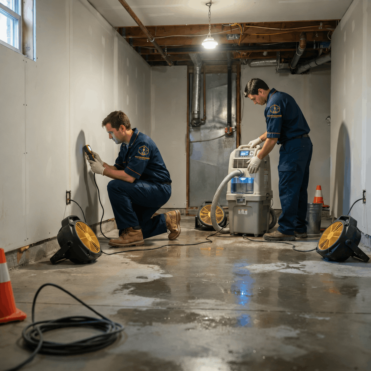 Basement water extraction and drying in Austin TX